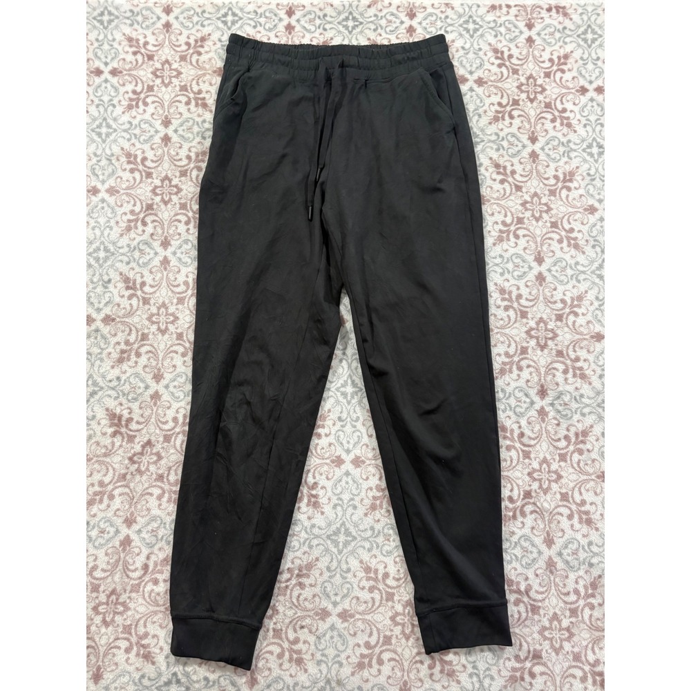 Black Athletic Joggers Elastic Waist Drawstring Tapered Sweatpants Pocketed